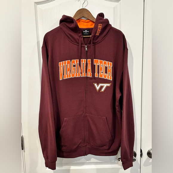 Virginia Tech Hokies Men’s Colosseum Full Zip embroidered Hoodie XL - NWOT - Picture 2 of 10